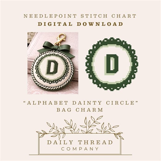 Alphabet Needlepoint Chart, Letter Bag Charm Pattern DIY (digital Download) - Etsy