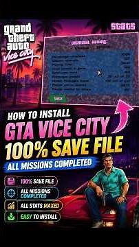 How to Install GTA Vice City 100% Save File