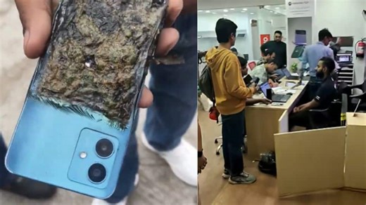 Moto G-Series Smartphone Users Alarmed After Device Reportedly Bursts Into Flames; User Slams Nehru Place Service Centre | Viral Video