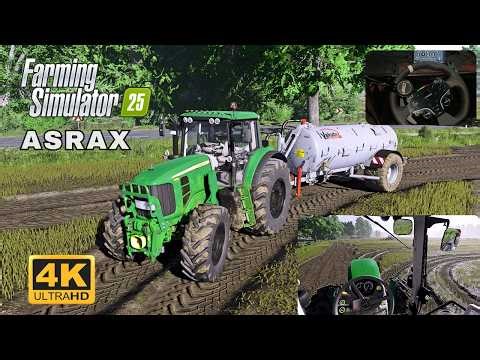 FS25 | 🌾 Realistic Slurry Spreading | John Deere 7430 | Moza R3 Gameplay (fs25 reshade)