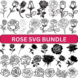 Rose SVG Bundle: Floral Bouquet, Wildflower Designs (digital Download) - Etsy