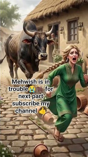 Save the girl 😭||Bull is chasing her|| #shortsfeed #ytshorts #village #viral #yt #screaming