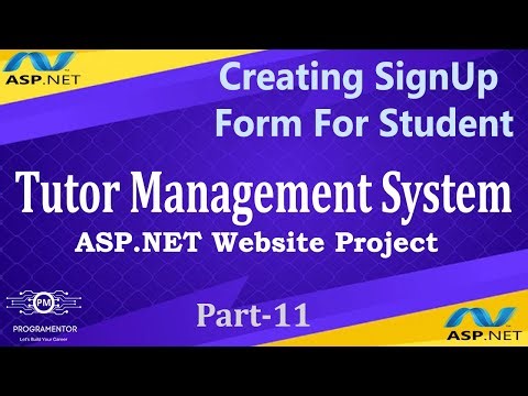 11 | Tutor Management System Project ASP.NET | Creating SignUp Form For Student (Hindi/Urdu)
