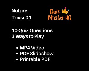Nature Trivia 01 Quiz – 10 Questions, MP4 Video & PDF (digital Download) - Etsy