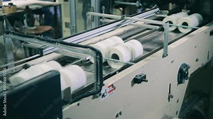 Toilet paper manufacturing machine at a modern paper mill