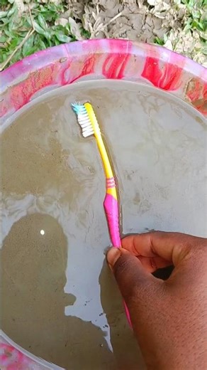 Cleaning a small toothbrush ASMR Satisfying Mud