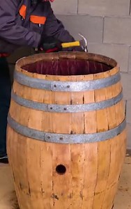 Wine barrel being turned into an awesome mini bar | 5-Minute Workouts