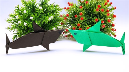 4.1K views · 159 reactions | Handmade Easy Paper Fish Tutorial | Easy Origami Tutorial | How To Make An Origami Shark #PaperFish #EasyPaperCrafts #PaperSharkTutorial | Entertaining Arts | Facebook