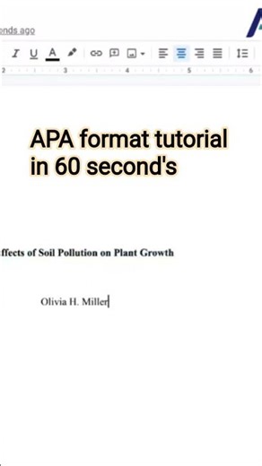 APA Format Tutorial in 60 Seconds