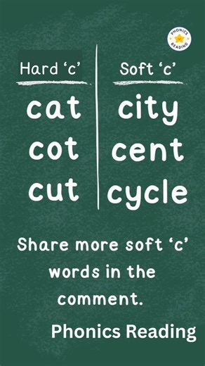 Understand the Hard and Soft /c/ Sounds. Learn to Read with Phonics. Watch more Phonics learning videos on the Phonics Reading YouTube Channel. . . #phonics #phonicsreading #English | Phonics Reading