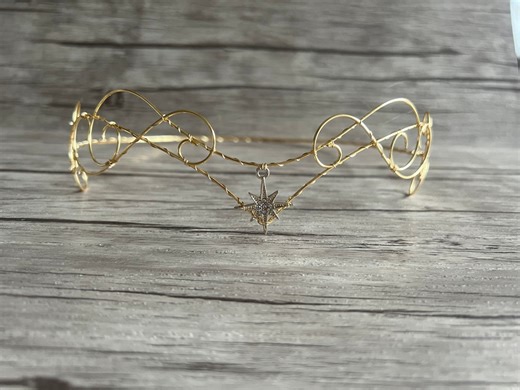 North Star Crown: Gold Wire Elven Circlet - Etsy