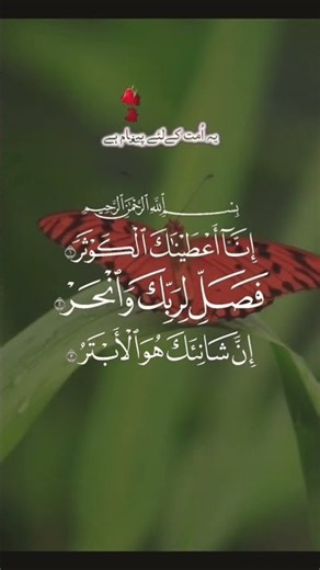 🌷Ayat of the Day 🌷آج کی آیات🌷Surah Kausar Mai Chupay MATLAB👁️💫 #quran #allah #dua