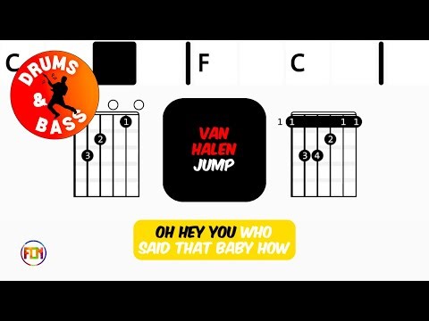 Van Halen - Jump • Bass & Drums | Scrolling Guitar Chords & Lyrics