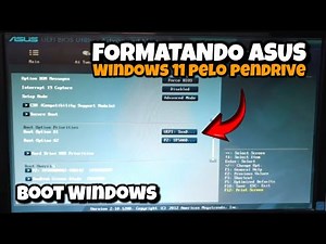 BOOT WINDOWS FORMATAR O PC ASUS COM WINDOWS 7, 8, 10, 11, ETC PELO PENDRIVE - BOOT PRIORITY NA BIOS