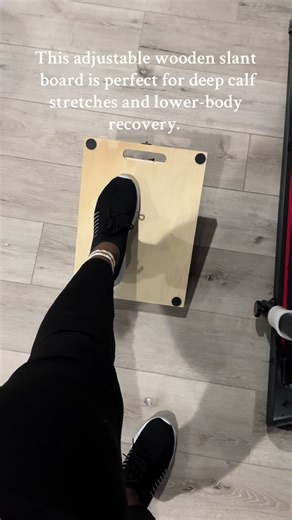 This adjustable wooden slant board is perfect for deep calf stretches and lower-body recovery. The non-slip surface feels sturdy, the incline levels are easy to adjust, and the foldable design makes it super portable. Great for easing tight calves, improving flexibility, and supporting rehab, plus the included resistance bands and training poster make it even more versatile. #tiktokshopblackfriday #CalfStretcher #bfcm #FitnessGear #WorkoutEssentials
