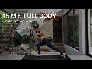 45 MIN FULL BODY | Intermediate Workout with Pilates Ball + Weights | Full Body Strong Pilates
