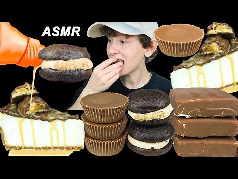 ASMR Chocolate Peanut Butter Desserts *Cheesecake, Reese's Big Cups, Cake, Klondike Ice Cream