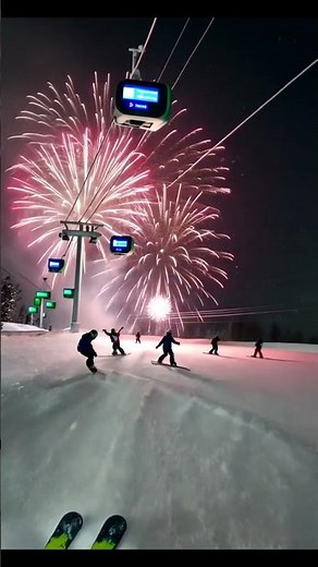 Epic Snowboarding POV With Fireworks at Night 🎆🏂
