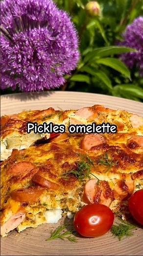 Omelette dinner with pickles for one in the air fryer 🍳🥒✨