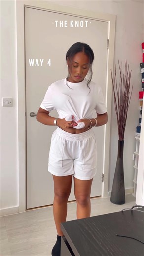 4 cute ways I tie my shirt 💕 #fypシ #fypシ゚viral #fashioninspo #howto | how to tie shirt in the back