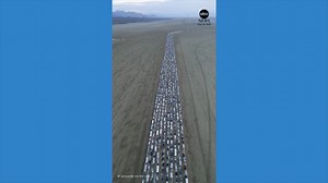 Huge line of traffic to get into Burning Man festival