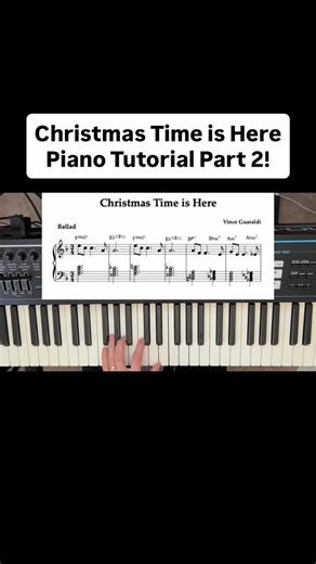 Digital Piano School on Instagram: "Christmas time is here piano tutorial part 2 from Charlie brown Christmas! I’ve had so many requests to do the 2nd half of this easy piano tutorial. In this online piano lesson I show you how to play Christmas time is here from a Charlie Brown Christmas by the Vince Guaraldi trio. One of my favorite Christmas songs to play on piano #pianotutorial #beginnerpiano #easypiano #onlinepianolessons #vinceguaraldi #charliebrownchristmas #christmastimeishere #christmas