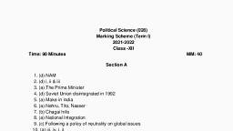 ANSWERS Sample Paper 2021-2022 - Political Science - Notes - Teachmint