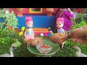 Miniature Cooking KFC Fried Chicken | KFC Chicken Recipe | Lalitha Mini Foods| Little Kitchen