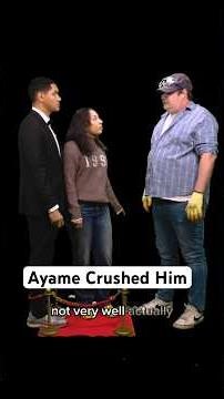 Ayame CRUSHES a hydraulic press worker #interview #comedy