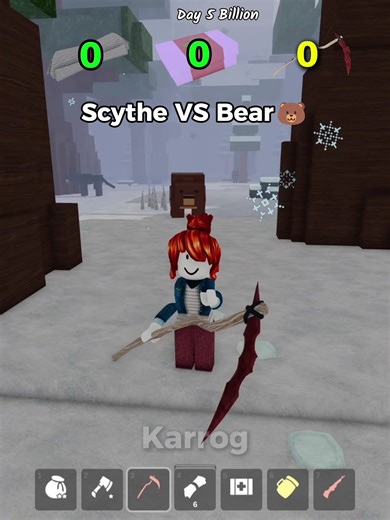 Scythe vs Bear in Roblox Gameplay