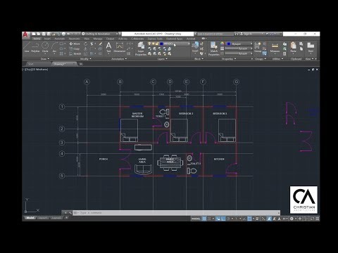 Autocad tutorial how to draw architectural floor plan for complete beginners - Part 2