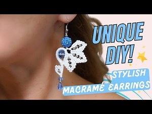 DIY Elegant Micro Macrame Crystal Earrings Step by Step Tutorial