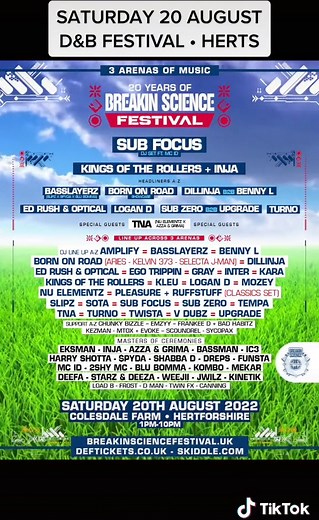 Breakin Science Drum and Bass Festival 20.08.22 in Herts and London