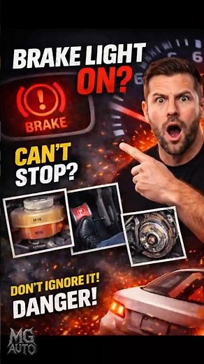 this brake warning won't go away for a reason #carmaintenance #safety