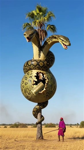 shock the world Python have two head surprise me #funny #comedy