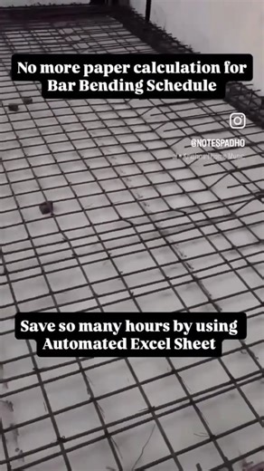 Notes Padho | This e-book provides ready-to-use Automatic Bar Bending Schedule (BBS) Excel Formats with built-in formulas to make your construction work... | Instagram