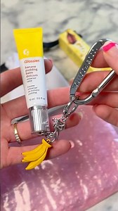 Relaxing No Talking ASMR Makeup Unboxing Glossier Banana Lip Balm + Keychain 🍌 #asmr #glossier
