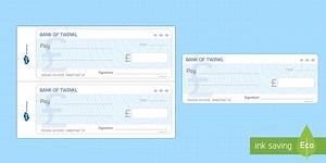 Bank Role Play Cheque Book