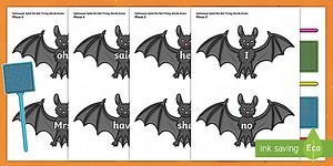 Halloween Splat the Bat Tricky Words Game