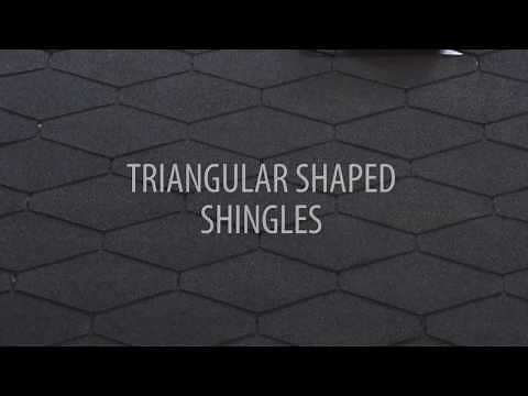 Installing triangular roof shingles