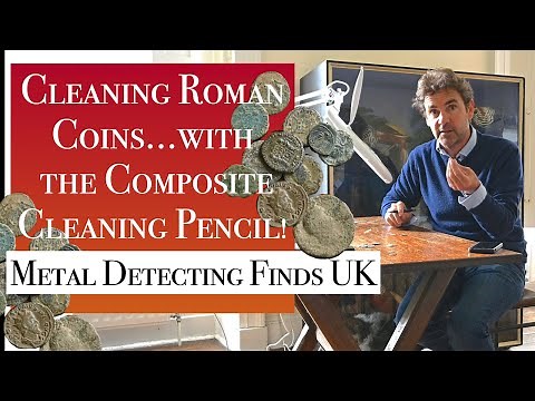 How to Clean Roman Coins with the Composite Cleaning Pencil - Metal Detecting UK 2022