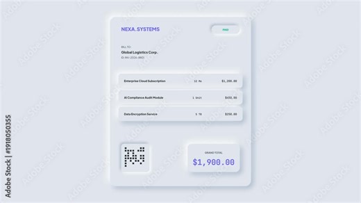 Digital Financial Statement and Invoice with QR Code and Payment Summary