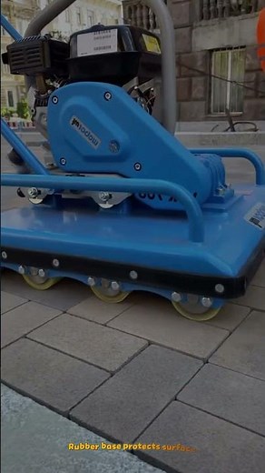 Vibratory Plate Compactor Machine Levels and Stabilizes Paving Blocks #machine