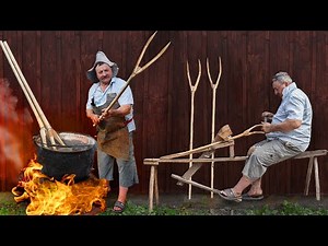 Talented Craftsman Made Wooden Hay Fork With Amazing Skills