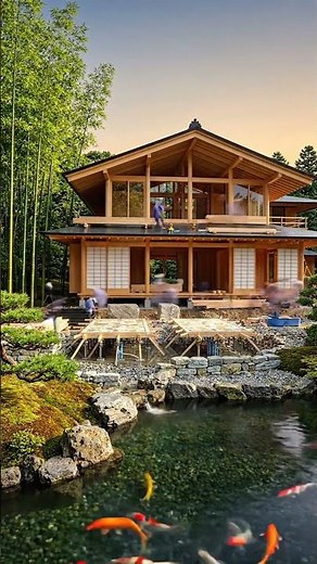 How They Built This Stunning Japanese House & Pond #building #process #garden