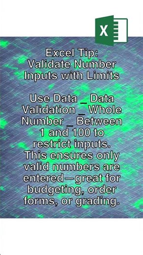 Limit Entries with Data Validation! #excel #forms