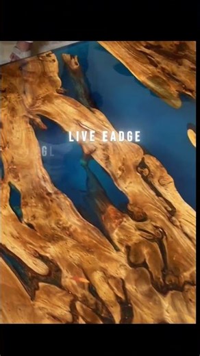 walnut wood epoxy table, solid live edge blue river table, Live edge global industries #shorts