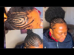 Short 4C Hair? Try These Neat Cornrow Updos with Pom Pom!