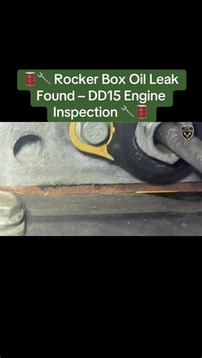 🛢️🔧 Rocker Box Oil Leak Found – DD15 Engine Inspection 🔧🛢️During inspection on this DD15 engine, our specialist tech identified oil leaks coming from the rocker box. The rocker box seals the top of the cylinder head and keeps engine oil contained while lubricating critical valve train components. When this seal fails, oil can travel down the engine, creating larger messes and masking other potential leaks.💡 Why rocker box leaks are a concern: • Oil leaks can spread down the engine block, ma