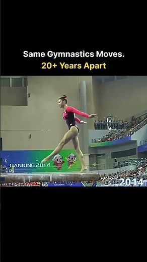 The SAME Gymnastics Skills… 20+ Years Apart 🤯 #historycomesalive #youtubeshorts #olympics #gymnast